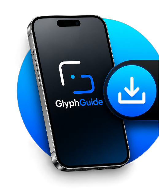 GlyphGuide mobile app
