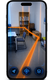 GlyphGuide AR navigation on a smartphone